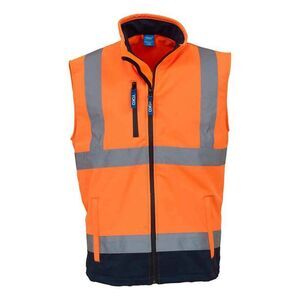 Yoko Unisex Adult Softshell Hi-Vis Vest / Orange/Navy